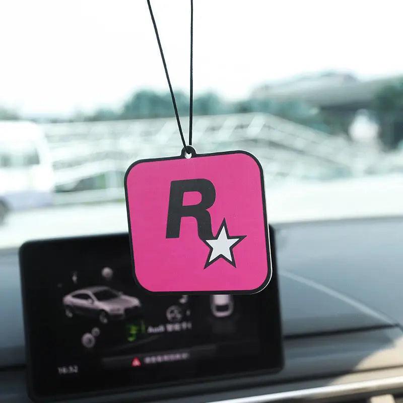 1P Trend Car Fragrance R Star Car Longlasting Aromatherapy Fragrance Piece Net Red Pendant Decoration Car Deodorization Interior Endium